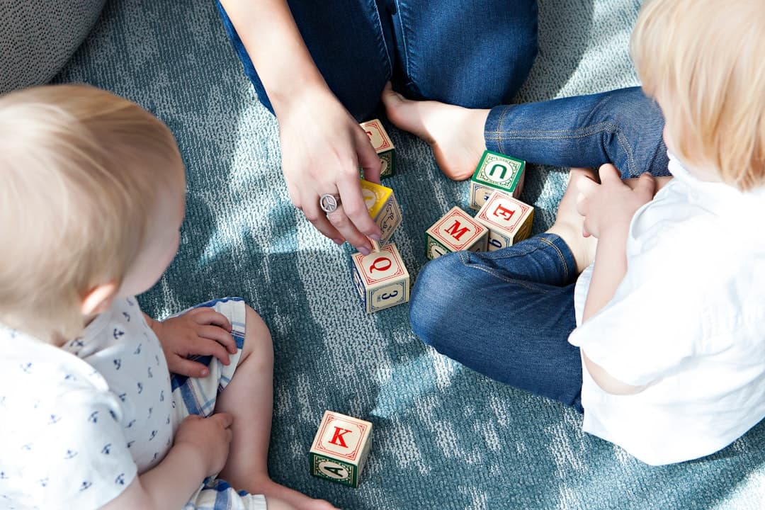 Kids at play with caregiver